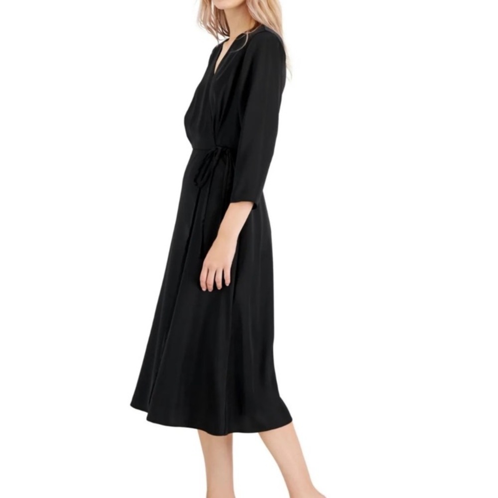 alfani Women's Elbow Sleeve Satin
Surplice Dress Black size 4 classic elegant - Picture 2 of 4